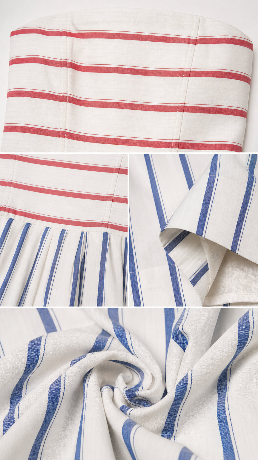 Close-up detail of fabric texture and stripe pattern