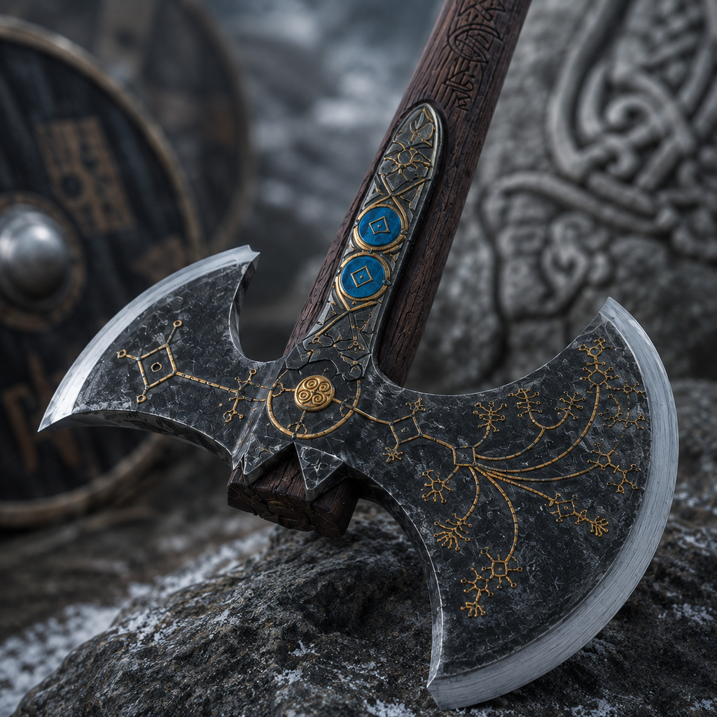 Viking-Inspired Rune Display Sculpture