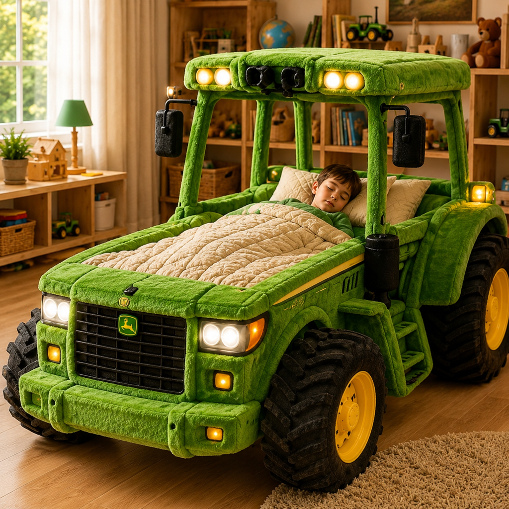 Farm Tractor Plush Sleeper Bed