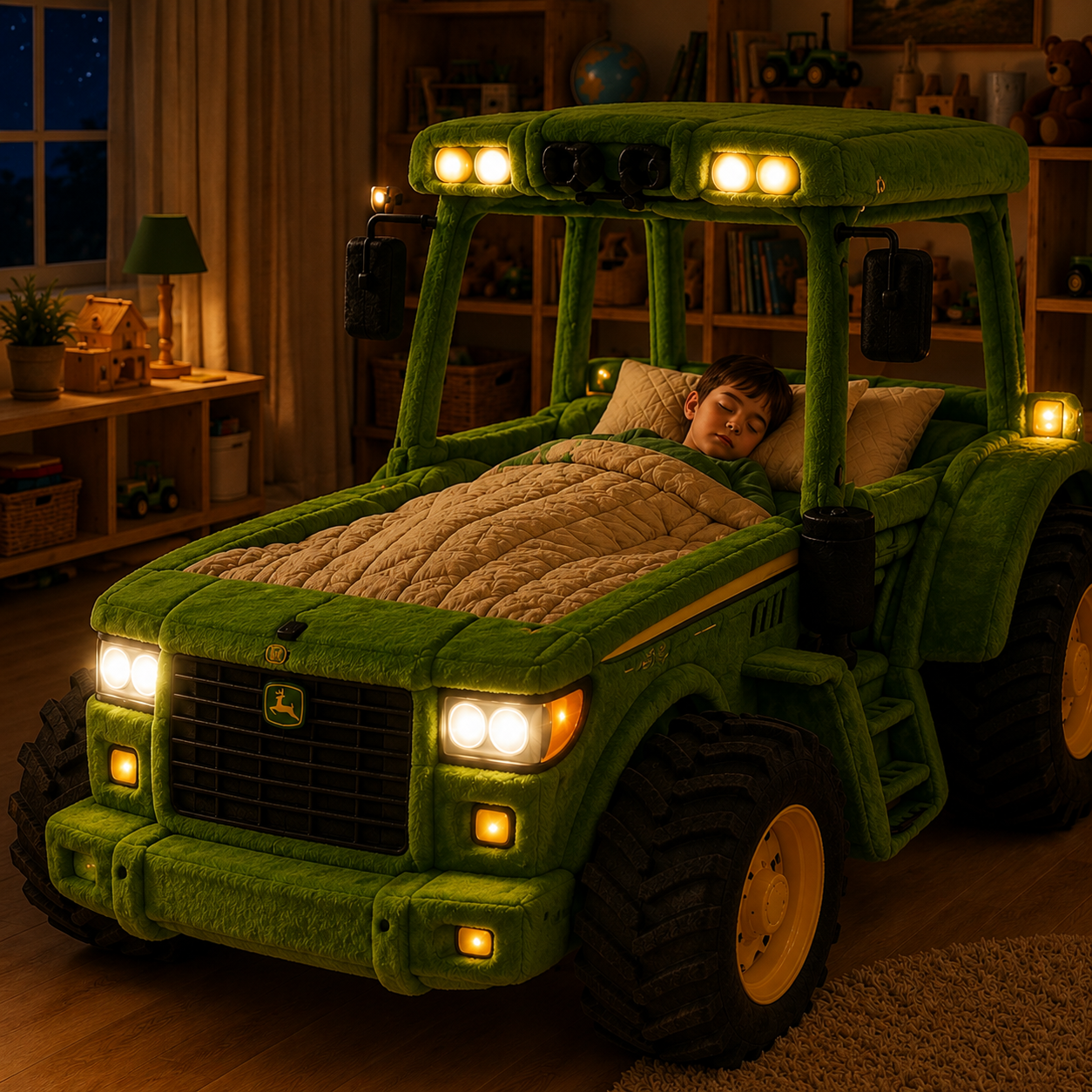 Farm Tractor Plush Sleeper Bed
