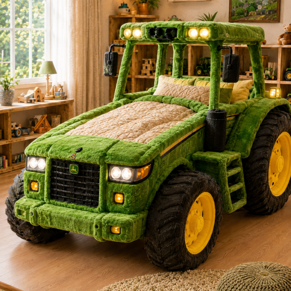Farm Tractor Plush Sleeper Bed