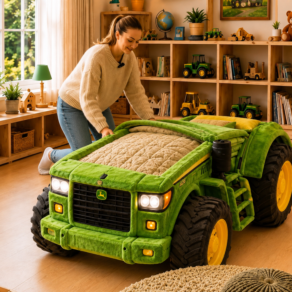 Farm Tractor Plush Sleeper Bed