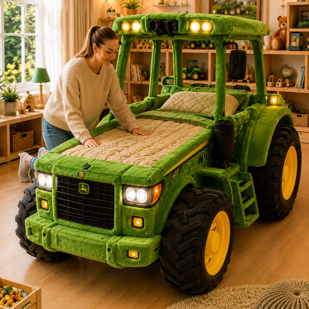 Farm Tractor Plush Sleeper Bed