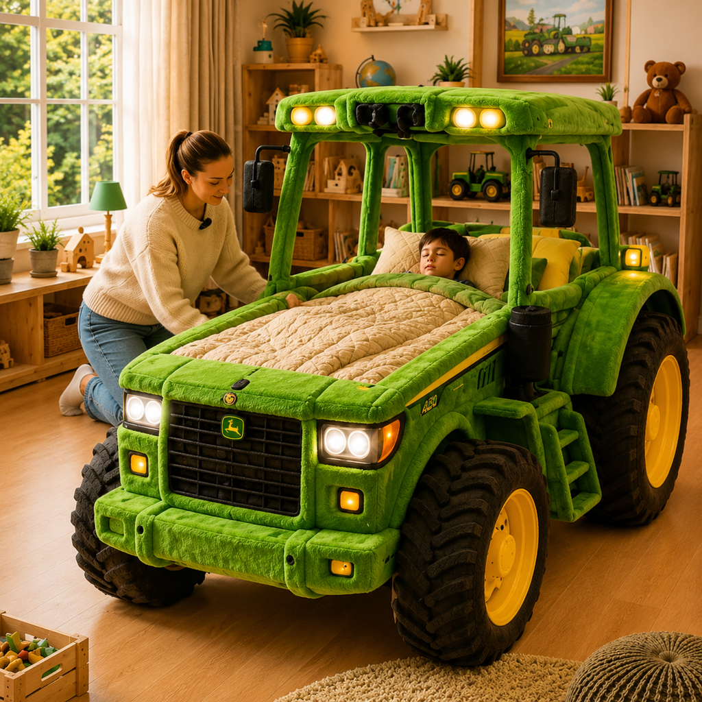 Farm Tractor Plush Sleeper Bed